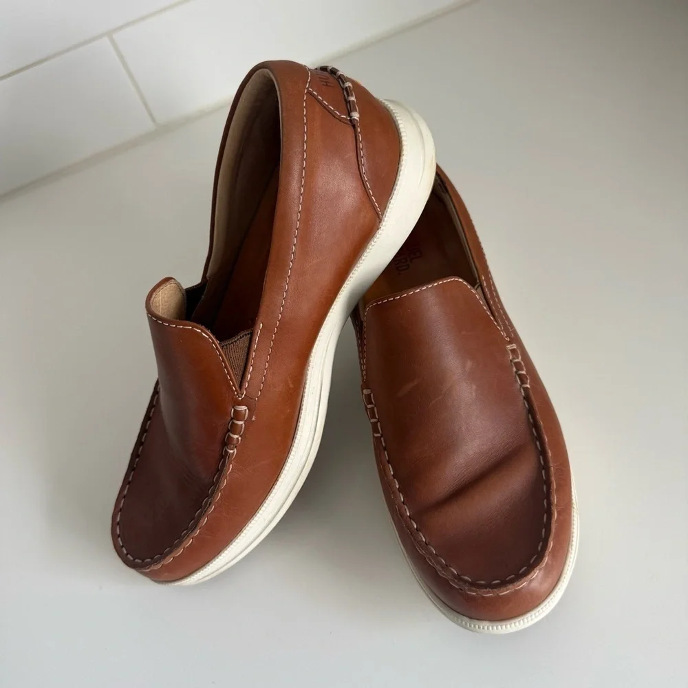 Samuel Hubbard Brown Leather Slip On Loafers Men’s Size 10 Made in Portugal